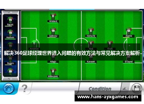 解决360足球经理世界进入问题的有效方法与常见解决方案解析 解决360足球经理世界进入问题的有效方法与常见解决方案解析