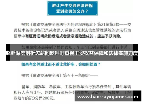 赵鹏深度剖析欠薪问题呼吁重视工资权益保障和法律实施力度 赵鹏深度剖析欠薪问题呼吁重视工资权益保障和法律实施力度